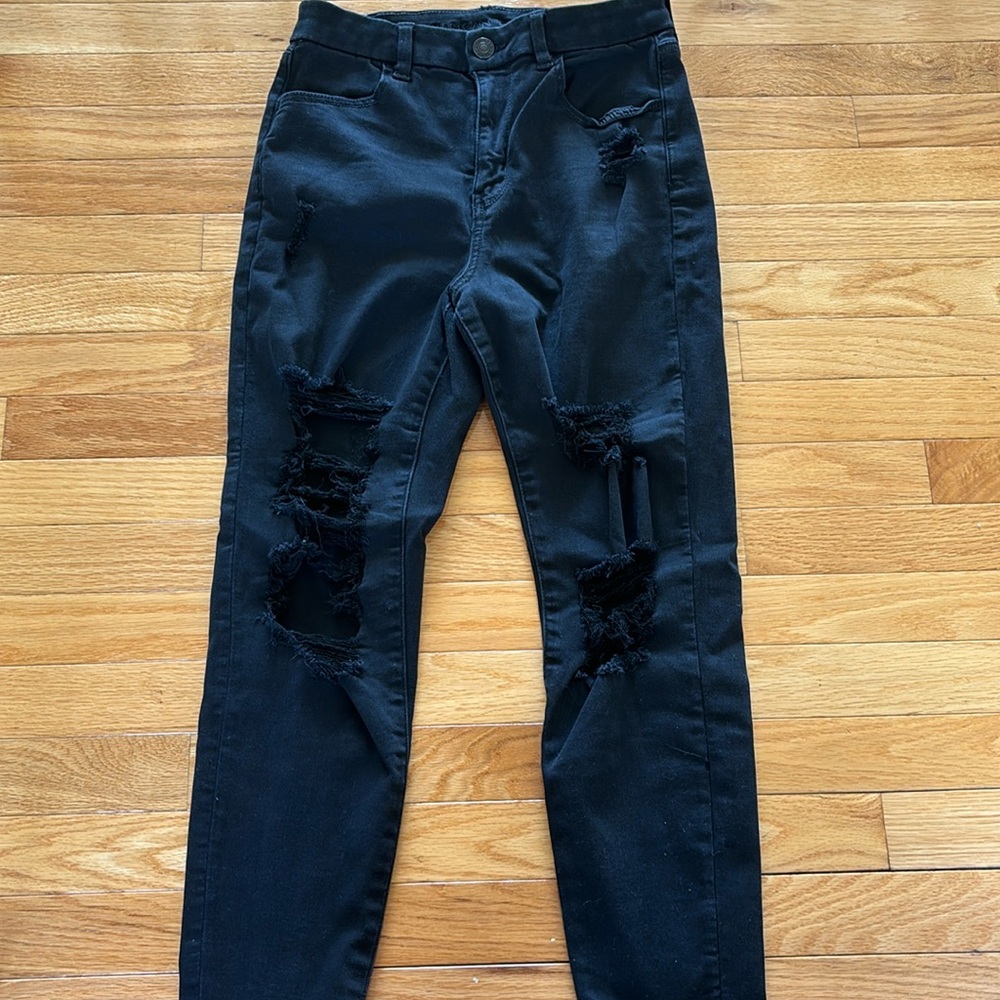American eagle ne(x)t level stretch black denim jeans size 8 short